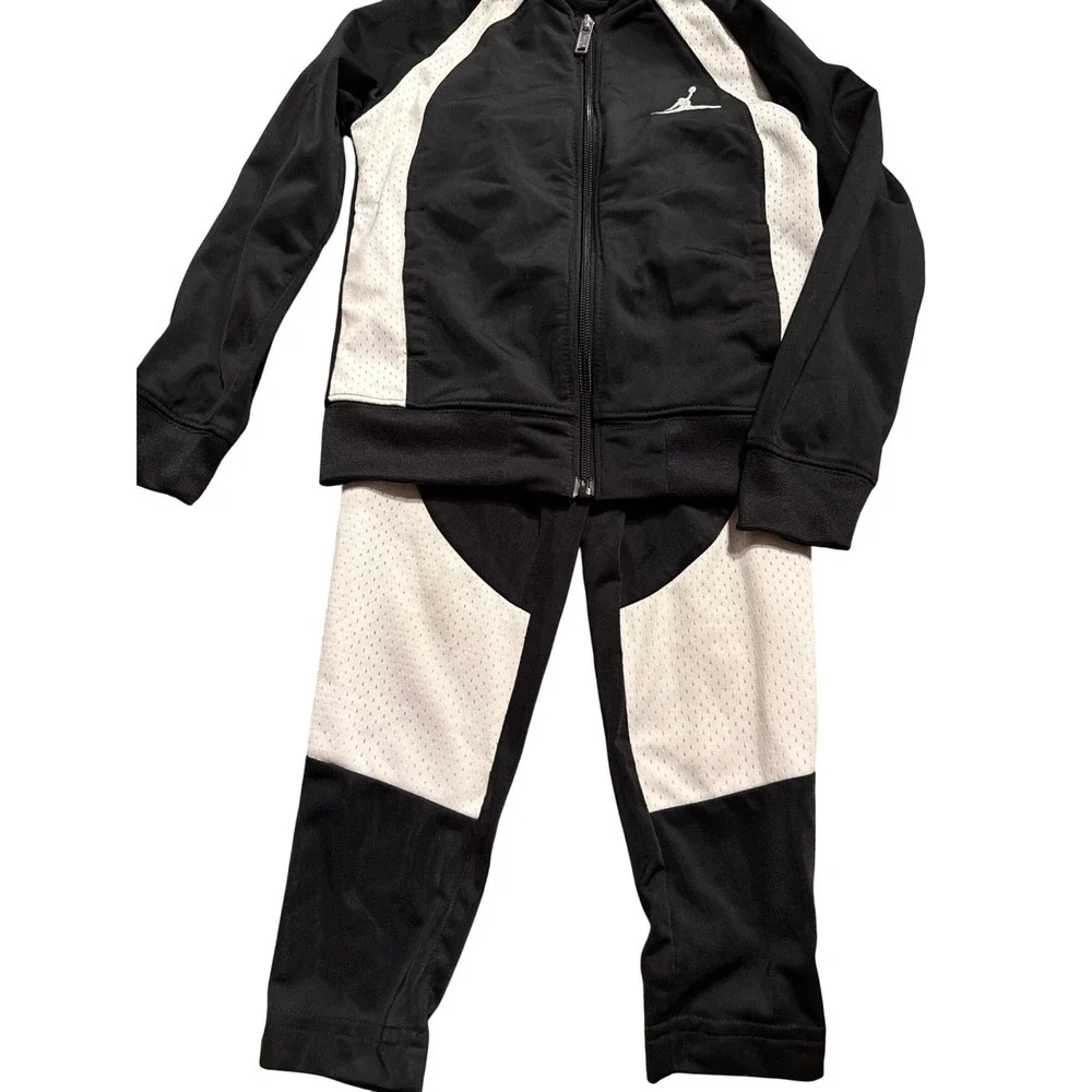 Jordan Kids Tracksuit Set Black and White Activewear Outfit